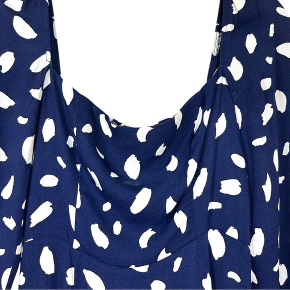 Reformation - Women’s ‘Sigmund’ Midi Dress in Splatter Print - Navy Blue, Size 2 - Picture 13 of 17